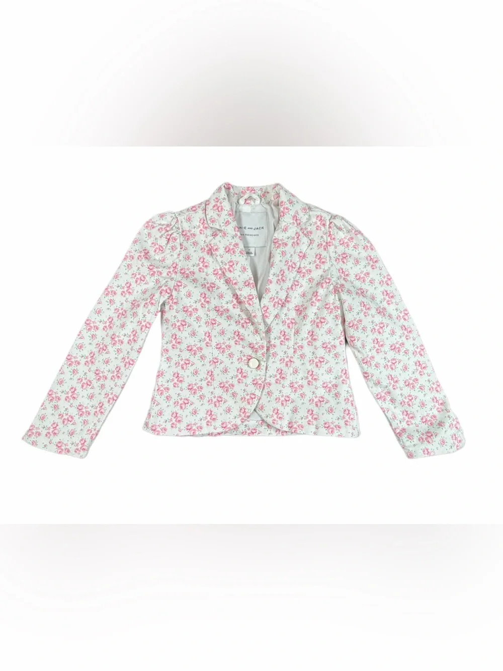 JANIE and JACK White Floral Sateen Blazer Jacket - 4